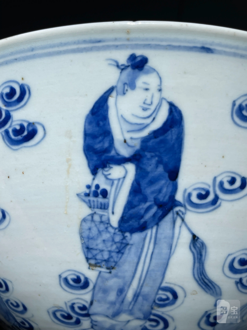 清晚期 青花八仙纹大碗 - 图6